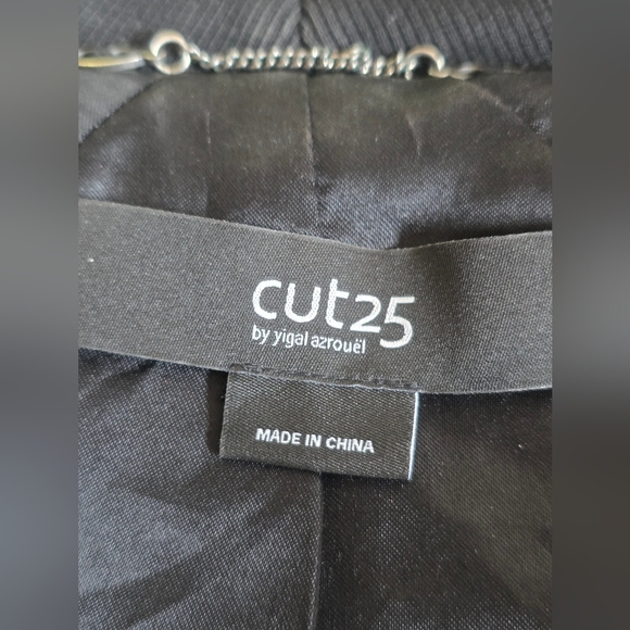 YIGAL AZROUEL CUT25 Black Grunge Designer Leather Moto Jacket Sherling - Picture 15 of 16